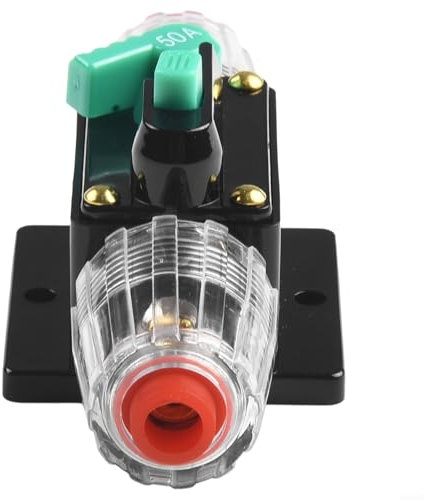 HEBEOT Disjoncteur Fusible Réinitialisation pour Voiture Bateau 10A - 100A AMP Disjoncteur Fusible Réinitialisation 12V - 48V DC Voiture Bateau Voiture Étanche(50A)