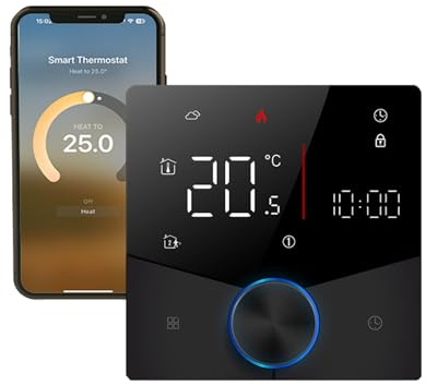 Qiumi Matter Thermostat für Fußbodenheizung Arbeit mit Alexa Google Home Homekit Apple Home, 16A 95~240V AC