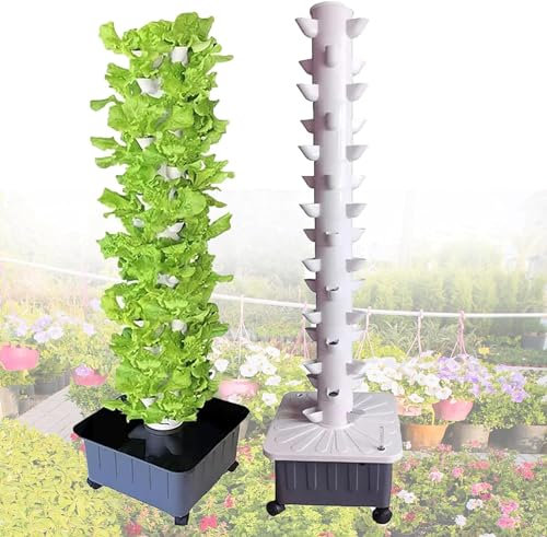 WJYTDHIQS Système de Culture aquaponique de 15 étages et 45 Trous, kit de Culture de gardeéroponique pour Herbes, Fruits et légumes avec Pompe hydratante, pour légumes à Feuilles et Fruits
