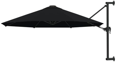 ShGaxin Sombrilla de pared con palo de metal negro 300 cm, Parasoles De Jardin, Sombrilla Piscina, Sombrilla Terraza Exterior, Parasol Playa, Sombrillas Para Jardin - 47300