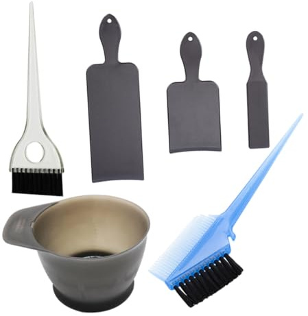 BAZEITFLOW Kit Professionnel de Teinture Cheveux Plastique Réutilisable pour Salon et Usage Maison Accessoires pour Coloration DIY avec Bol Gris Pinceau Transparent Peigne et de Teinture