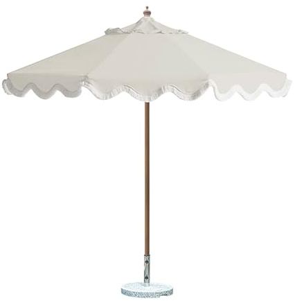 BEDOIN Parasol De Patio Para El Mercado De Aluminio Con Manivela Y 8 Robustas Varillas, Protección UV, Para Jardín, Patio, Playa Y Patio 210x210cm