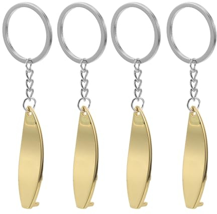 BESTonZON 4pcs Surfboard Keychain Bottle Opener Set Metal Surfboard Beer Opener for Outdoor Camping Beach Parties and Home Use