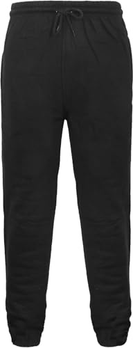 CHAAL® Unisex Kids Jogger Sweatpants Elastic Waist Casual Athletic Pants Boys Girls School Tracksuit Bottoms Childrens Sport Gym wear Trouser 11-12 Yrs Black