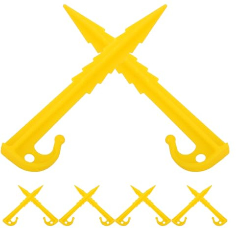 Toyvian 10 Unidades Estacas para Tienda de Campaña de Plástico Amarillo de 14,6 Cm con Bordes Dentados y Alta Resistencia para Uso en Campamento al Aire Libre