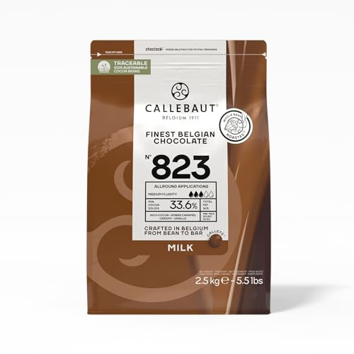 Callebaut 823 Finest Belgian Milk Chocolate Couverture Callets 33.6% Cocoa 2.5kg
