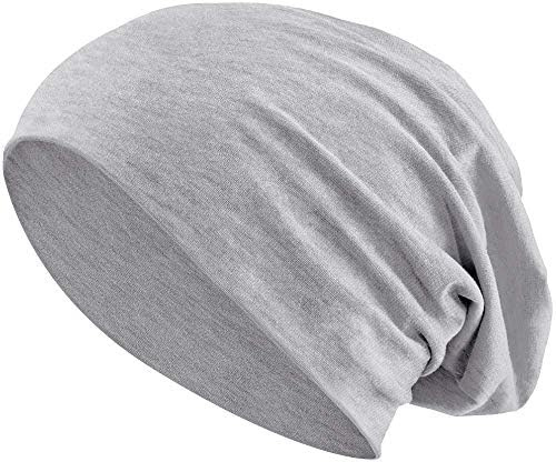Balinco Jersey-Baumwolle Beanie für Herren & Damen – Unisex Weiche Stretch-Strickmütze, Leichte Ganzjahres Kopfbedeckung, Bequeme Alltags-Outdoor-Mütze, Pflegeleicht, Einheitsgröße (Light Grey)