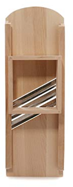 Bütic Holz Krauthobel Gemüsehobel Raspel FSC + optional Krautstampfer, Größe:Buche 56x19cm - 3 Messer
