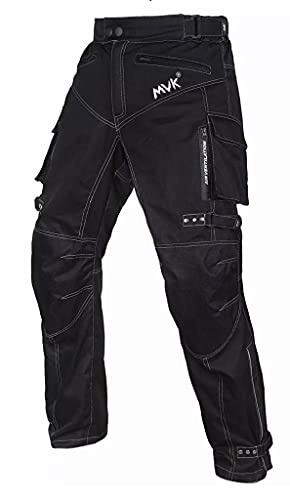 HWK Mens Black Textile Waterproof CE Armoured Motorbike Motorcycle Trousers/Pants (3XL)