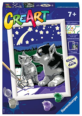 Ravensburger - CreArt Serie E, Amigos para Siempre, Pintura por Numeros, Kit de Pintura para Niños, Juego Educativo para Niños de 7+ Años, 22x16 cm
