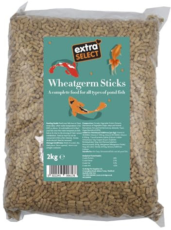 Extra Select Wheatgerm Fish Food Sticks - Easily Digestible Winter Pond Food for Koi and Goldfish, with Spirulina - 2kg Bag