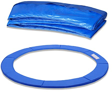 VA-Cerulean Trampolin Randabdeckung Umrandung Federabdeckung Randschutz Sicherheitsmatte Schutzpolster Für Ø366cm Trampolin Ersatzteile Zubehör Anti-UV Reißfestes Blau