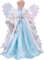 Valery Madelyn 27cm Engel Weihnachtsbaumspitze mit Feder Flügeln Christbaumspitze batteriebetriebe Bunte LED beleuchtete Baum-Spitzenengel Figur Blau