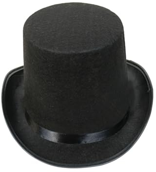 RockParty Victorian Gentleman Top Hat for Kids & Adults - Classic Black Fancy Dress Costume Accessory for 1920s, Historical, Magician & Halloween Outfits