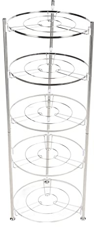 Sunicon 5-Tier Kitchen Corner Shelf Rack, Frees Standing Pot Rack Stainless Steel Cookware Stand Storage Organizer Multi Layer Corner Shelf Stand