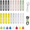 28 Pcs Fascette Riutilizzabili e Etichette per Cavi, Stringicavo, Fermacavi - Organizzazione dei Cavi da Viaggio per Ufficio e Casa (Multicolore)