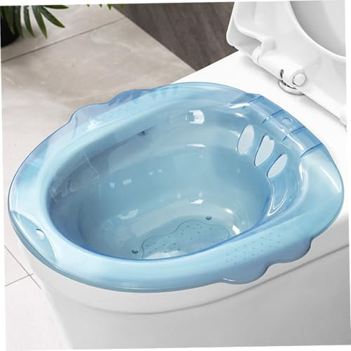 Baignoire de Sitz pour les toilettes, portable au-dessus de la toilette Sitz Bath, salle de bain Sitz pour hémorroïdes, salle de bain Sitz post-partum pour hémorroïdes post-partum Soins privés (bleu)