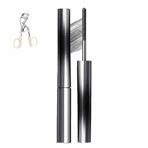 Lashique Metal Wand Mascara, 3D Curling Eyelash Iron Mascaras, Long Last Waterproof, Long-Lasting and Smudge-Free (Black)