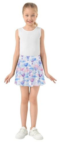 Jupe-short pour filles avec short intégré et poches plissées pour enfants, multicolore, 7-8 Ans