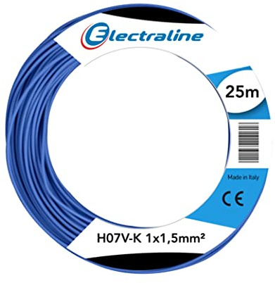 Electraline 15092 Cavo Unipolare N07V-K, Sezione 1x1.5 mm, 25 mt, Blu