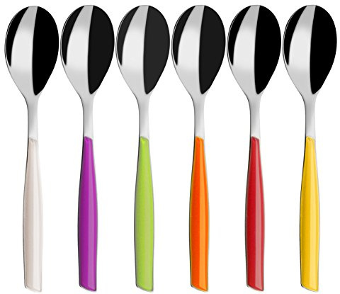 Bugatti GLAA-021F08/6 Mokkalöffel, SAN/Stahl, 16 x 20 x 3 cm, Mehrfarbig, 6 Stück