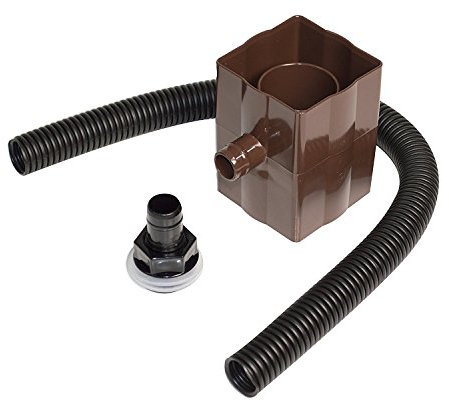 Brown Rain Water Diverter Kit Fits Both Square and Round Down Pipes