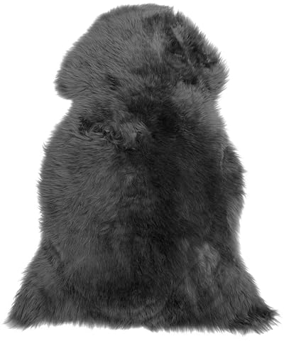 Beliani Pelle di Pecora in Colore Nero 65 x 110 cm