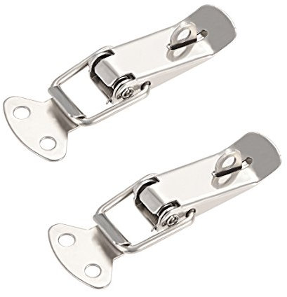 sourcing map Fermeture à Levier Fermoir Fer Ressort Chargé Basculer Loquet Capture Pince 2pc, 72mm Long Total