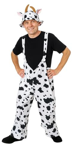 Seruna Costume de Vache An83 Taille M-L, Costumes de Vache pour Hommes et Femmes Adultes, Costumes de Groupe pour Couple-e, Costume de Carnaval pour Pantalon de Vache, Cadeau de Carnaval-Anniversaire