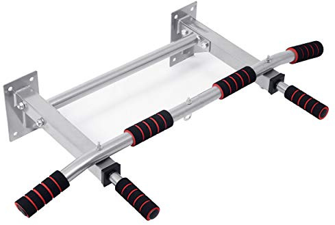 Lions Pull Up Bar Doorway, Adjustable Chin Up Bar for Home Gym, Heavy Duty Steel Workout Bar with Anti-Slip Grip, 300kg Capacity, Multi-Functional Upper Body Training Equipment