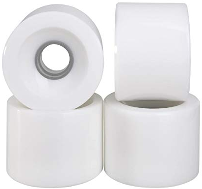 RaceBon 70 mm Longboard Skateboard Rollen Härte 78A PU Cruising Wheel Free ABEC-9 Kugellager und Abstandshalter Set von 4 (weiß)