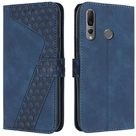 OKZone Coque pour Huawei P Smart Z/Y9 Prime 2019, Etui Protection Housse Premium en Cuir PU Portefeuille Étui Téléphone [Fermoir Magnétique] [Fentes pour Cartes] Flip Case（Bleu