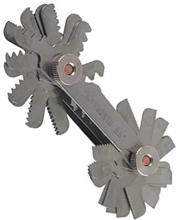 Strumento per Misurare il Passo della Filettatura della Vite, 51 / 52Pcs Strumento per Misurare il Passo della Vite da 60 e 55 Gradi, Misuratore del Passo del Filo, Facile da Usare