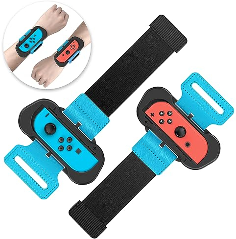 Armbänder für Just Dance 2026 2025 2024 2023 2022 für Zumba Burn It Up - Verstellbarer Elastischer Armband für Nintendo Switch/Switch OLED Tanzspiele, 2 Stück Bänder für Erwachsene Kinder (Schwarz)