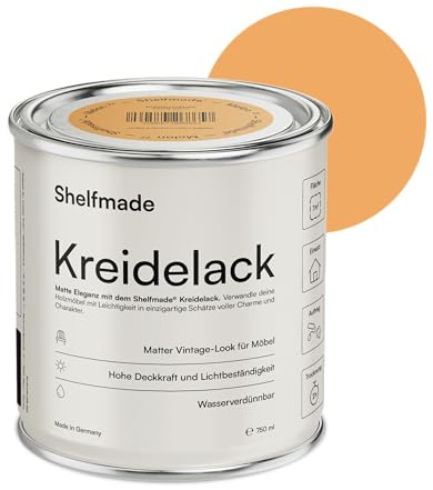 shelfmade Kreidefarbe orange - Melonenorange - Holzlack, Holzfarbe DIY für Holz, shabby chic - Farbe für Möbel, Chalk Paint für Möbel matter Look