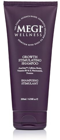 MEGI WELLNESS Hair Growth Shampoo – Natural Minoxidil Alternative with Caffeine, Biotin, AnaGain™, SymHair® for Hair Loss – Clinically Tested Ingredients – Vegan, SLS-Free - Men & Women (200ml)