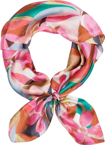 styleBREAKER Pañuelo de Mujer con Estampado Floral, Cuadrado Multicolor con Flores, para la Cabeza 01016235