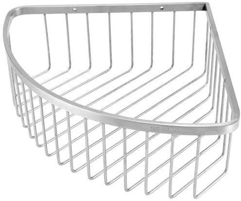 QWORK® Duschablage Ecke, Duschregal Edelstahl 304, 22,5 x 22,5 x 8,5 cm Eckregal Dusche, für Bad Küche