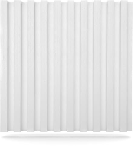 Deccart - 3D Wandpaneele 60x60 cm - Paneele Wand Wall Panels Deko Wandverkleidung Innen Panel Deckenverkleidung Decke Deckenpaneele Platten Styropor EPS-Polystyrol Lamellen 1.44 m², 4 Stück, weiß