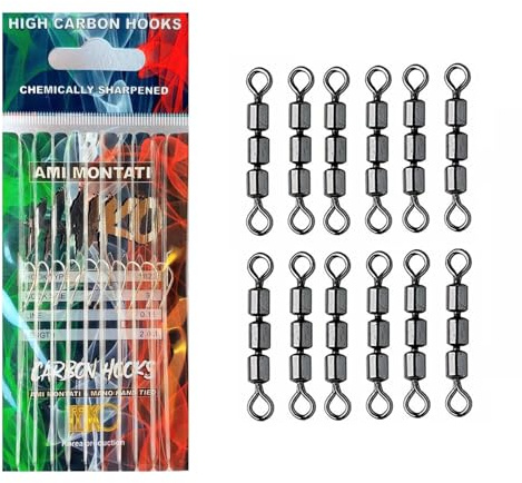 Kit Ami Legati + Girelle Triple - Amo Trota Lago N. 6 Montati Filo 0.18mm Pesca Tremarella Competizione