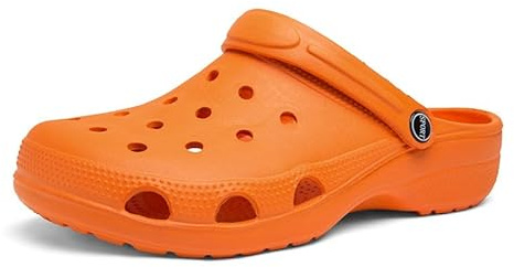 Zoccoli da giardino scarpe da uomo donna sandali in rete traspirante muli attivi unisex zoccoli classici antiscivolo pantofole morbide estive per esterni, Arancione, 40 EU