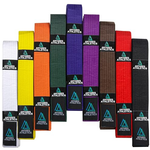 Antares Athletics Rank Belts for Martial Arts, Karate, Aikido, Taekwondo, Judo | Premium Cotton | Strong & Vibrant Colors (Yellow, 300cm)