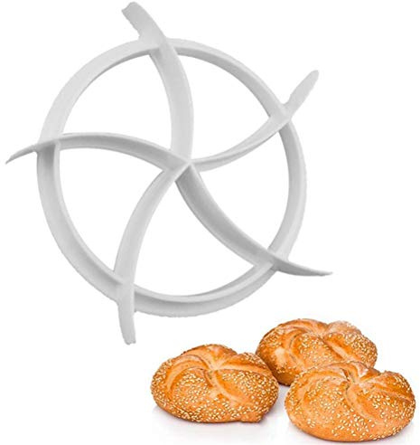 Haofy Juego de Moldes para Prensar Masa, Cortador de Pan de Plástico con Formas Redondas y Ovaladas, Ideal para Hornear Panecillos y Postres (Café)