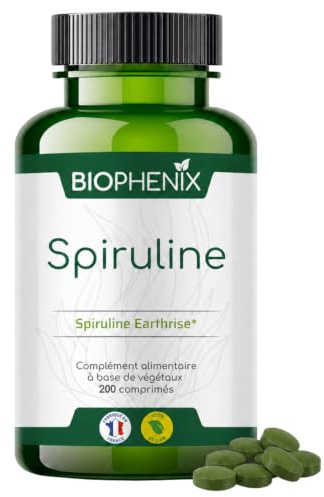 Biophénix Spiruline 100% Végétale 200 Comprimés, Énergie & Vitalité