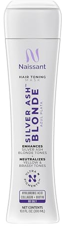 Naissant Silver Ash Blonde Hair Blue Toning Mask | Ultra High-Purity Blue Pigments | Neutralizes Orange & Brassy Tones | Hyaluronic Acid, Collagen & Biotin | Paraben, Ammonia &Sulfate Free |10.1 Fl.Oz