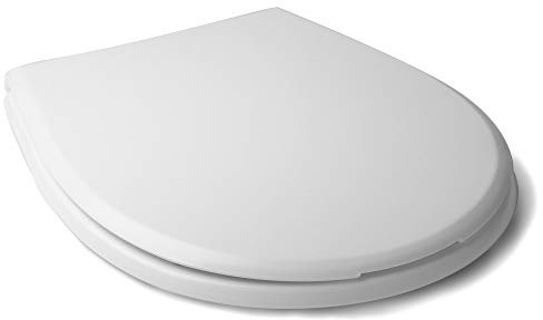 TATAY Abattant WC Universel Compatible Modèle Victoria | Thermoplastique | Installation Facile, Fixation Universelle | Finition Brillante | Fabriqué en Espagne | Forme Ovale - Modèle Olympia - Blanc