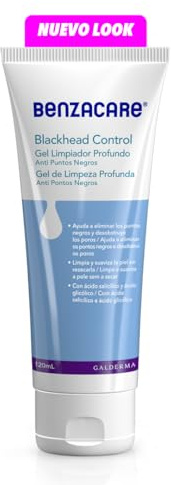 BENZACARE Gel Exfoliante Anti Puntos Negros 120ml, desincrustante, elimina y cierra los poros, piel grasa con tendencia acnéica, ideal para tratemientos contra el acne