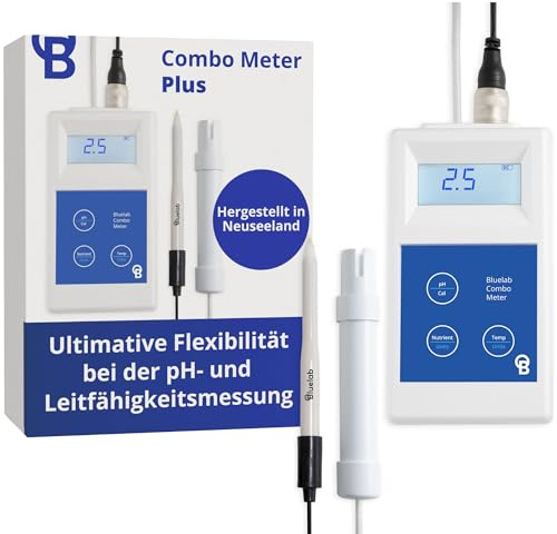 Bluelab METCOMPLUS Combo Meter Plus - Medidor de plantas y agua para probar pH, temperatura y EC (TDS) directamente en el suelo, sistema hidropónico, caja de cultivo al aire libre y jardín interior