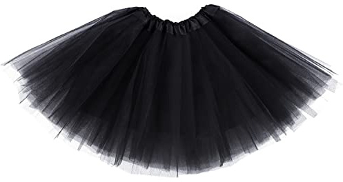 kuou Girls Tutu Skirt, Little Girls Layered Tulle Dance Skirts Fluffy Ballet Dance for Kids Girls Dance Birthday Princess Party （Black）