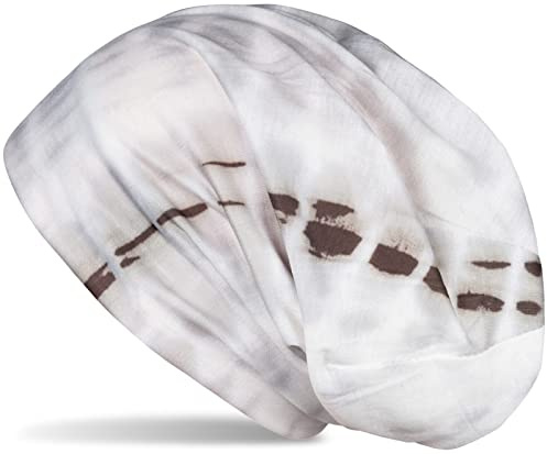 styleBREAKER Unisex Beanie i batik med färgövergång,Ljusgrå-Oliv